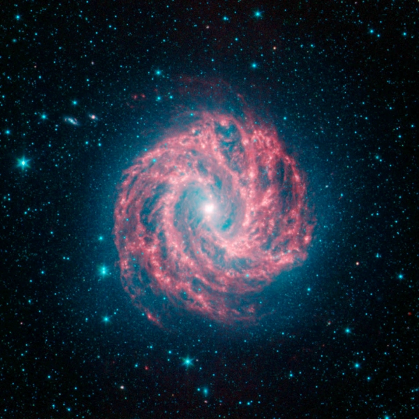 Galaxie Messier 83 na snímku teleskopu Spitzer. Kredit. NASA/JPL-Caltech.