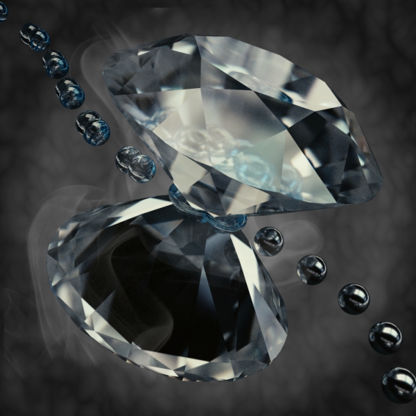 Experiment sÂ diamanty a extrĂ©mnĂ­m stlaÄŤovĂˇnĂ­m vodĂ­ku. Kredit: Philip Dalladay-Simpson & Eugene Gregoryanz.