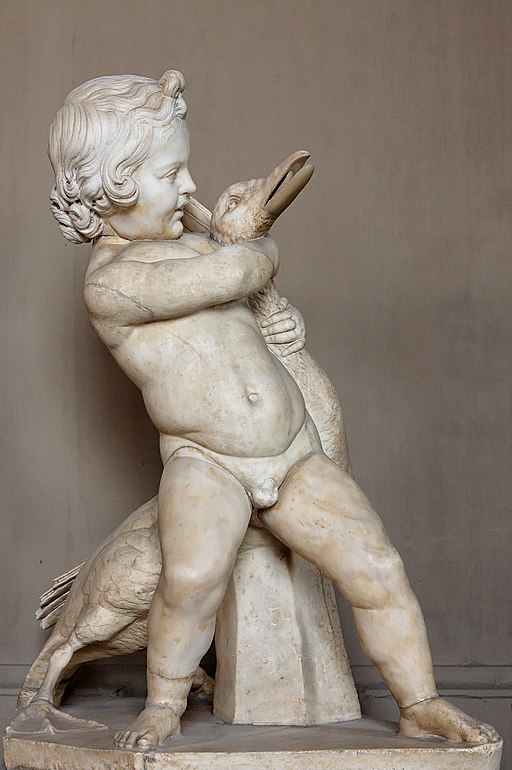 Chlapeček s husou, to byla oblíbená hra capartů, 300 před n. l. Vatikánská muzea. Kredit: Marie-Lan Nguyen alias Jastrow, Wikimedia Commons.