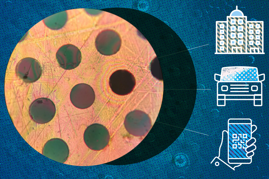 Plast nebo ocel? 2D Polymer! Kredit: Christine Daniloff / MIT.