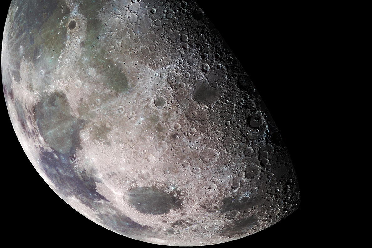 Náš starý dobrý Měsíc. Kredit: NASA/JPL/USGS.