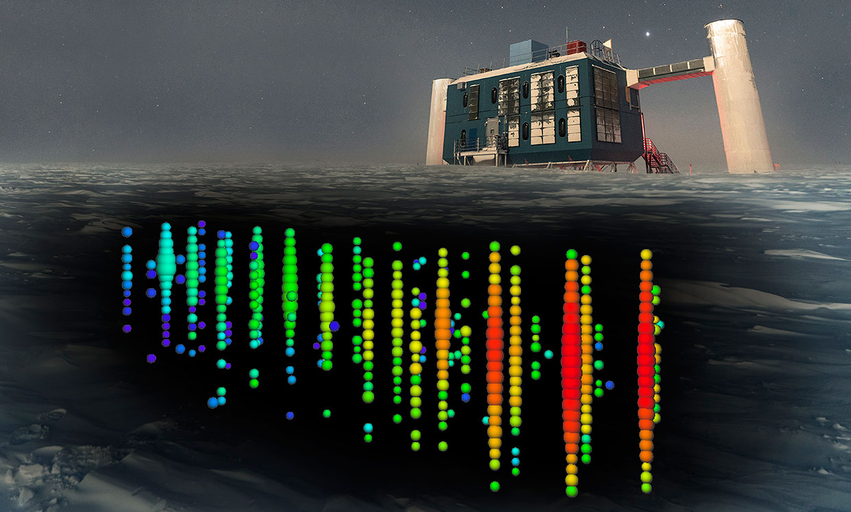 IceCube Neutrino Observatory. Kredit: IceCube Collaboration/NSF.