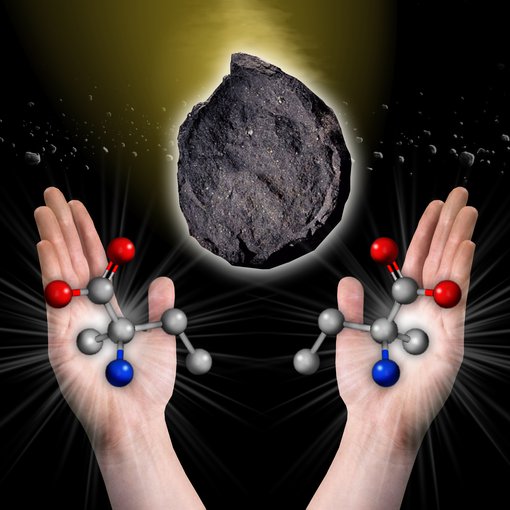 Umělecké zpracování alternativní představy objevení se aminokyselin (stavebních kamenů peptidů) na Zemi.  Kredit: Mary Pat Hrybyk-Keith, NASA .