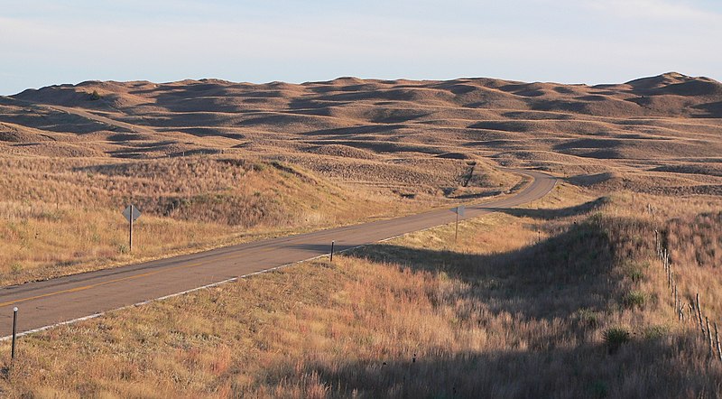 Přízračná krajina Sand Hills, Nebraska. Kredit: Ammodramus / Wikimedia Commons.