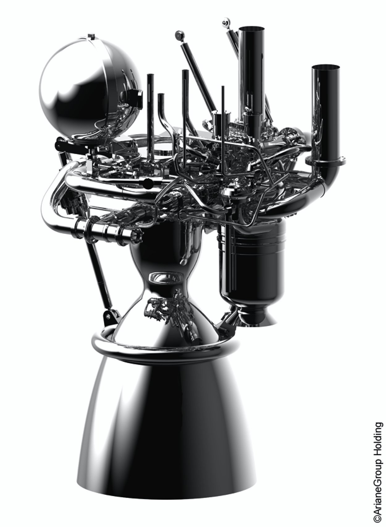 Vizualizace raketového motoru Prometheus na kapalný metan a kyslík. (Zdroj: ArianeGroup Holding)