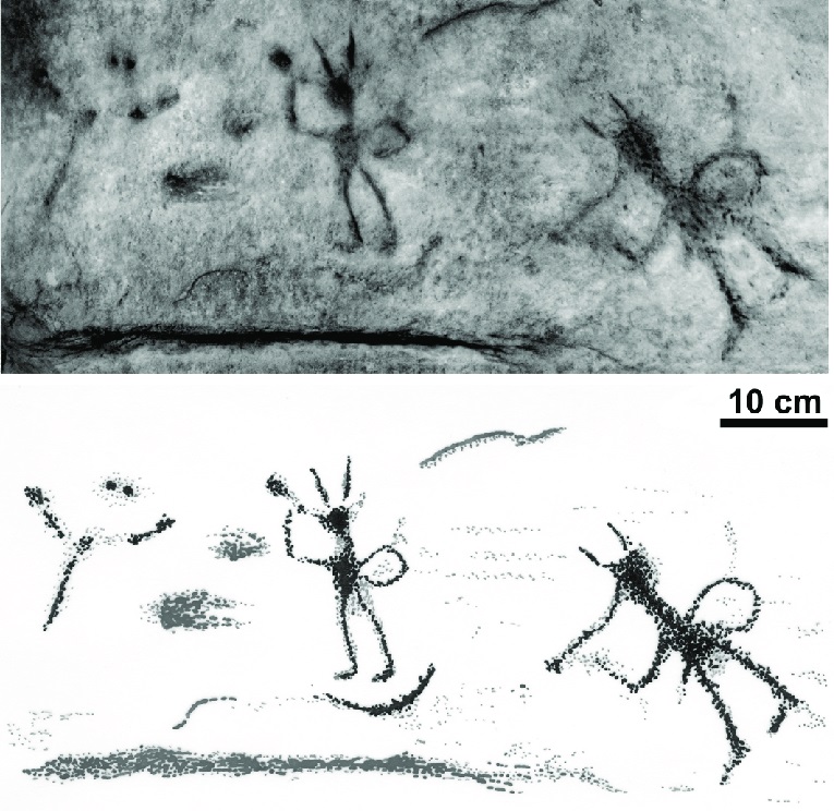 Petroglyfy neznámého původu a stáří, pravděpodobně přímo související s fosilními stopami dinosaurů z lokality Kontrewers. Tříprsté stopy ptakopánvých dinosaurů zde dávní obyvatelé Svatokřížských hor objevovali odedávna a pravděpodobně se snažili dát 