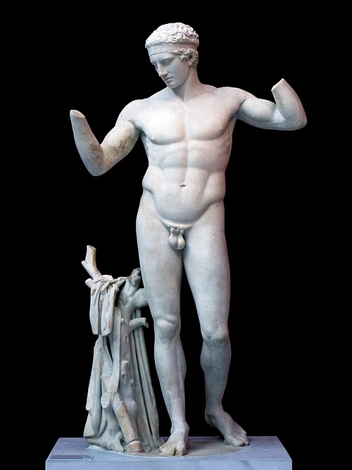 Diadúmenos, římská replika z Délu. Národní archeologické muzeum v Aténách, 1826. Kredit: Marcus Cyron, Wikimedia Commons. Licence CC 2.0.