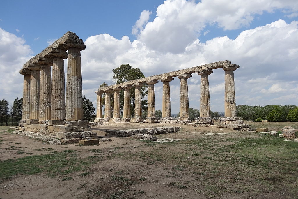 Héřin Chrám v Tavolo Palatine, několik km od Metapontia, 6. století před n. l., tedy z Pythagorovy doby. Kredit: ?????????, Wikimedia Commons. Licence CC 3.0.