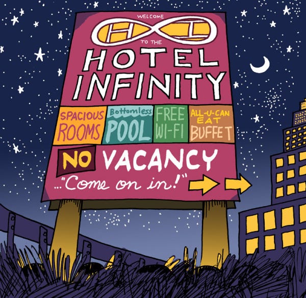 S nekonečny běžně pracuje matematika, ale ve fyzice by se nekonečna objevovat neměla. Zdroj: https://substackcdn.com/