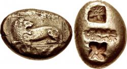Mílétská mince z Thalétovy doby. Kredit: Wikimedia Commons.