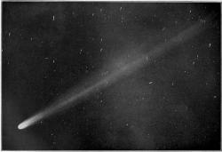 Halleyova kometa při svém slavném návratu roku 1910, nikoli tedy 466 před n. l. Kredit: Wikimedia Commons.
