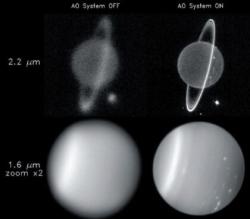 Další ukázka moci adaptivní optiky. Vlevo snímky bez ní, vpravo s ní. Zdroj: https://ars.els-cdn.com/