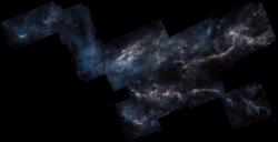 Molekulární mračno Taurus Molecular Cloud. Kredit: ESA/Herschel/NASA/JPL-Caltech/R. Hurt.