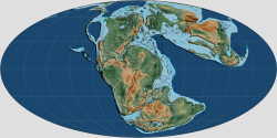 Rozložení kontinentů v období geologického věku toark, zhruba před 180 miliony let. Dosavadní superkontinent Pangea se tehdy právě začínal rozpadat na severní Laurasii a jižní Gondwanu. Kredit: Scotese, C. R. et al. (2024); Wikimedia Commons (CC BY 4.0)