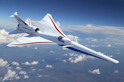 Nasa Quiet Supersonic Technology Low-Boom Flight Demonstrator (2018). Kredit: Lockheed Martin Corporation, Wikimedia Commons.s