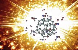 Nanoexploze fullerenu. Kredit: ACS (2015).