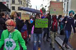 Protestní pochod za práva transsexuálů Trans March „Existrans“ Francie 2017. Kredit: Julie Missbutterflies. Wikipedia, CC BY-SA 2.0