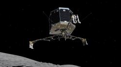 Přistání modulu Philae na kometární jádro nedopadlo dobře. Kredit ESA.