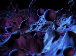 Naivní umělecká představa kvantové pěny. Právě z ní by se mohl vynořit nový vesmír, který by se následně zvětšil díky inflaci. .
Zdroj: https://physics.aps.org/