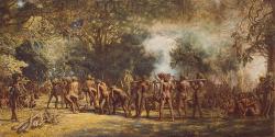 Hostina kanibalů na ostrově Tanna, Vanuatu. Kredit: Charles E. Gordon Frazer, Wikimedia Commons.