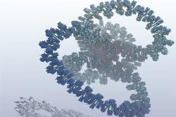 Rekordní simulace DNA s miliardou atomů. Kredit: Los Alamos National Laboratory.