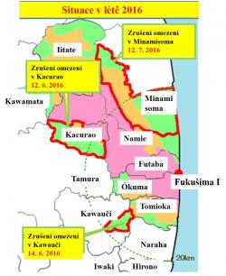 Stav zakázané zóny v létě 2016. Její plocha se docela radikálně zmenšuje.