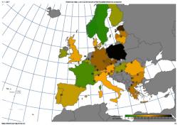 Online zobrazení emisí ukazuje, že státy využívající kombinaci jádra a obnovitelných zdrojů mají nízké emise a jsou zbarveny do zelena (https://www.electricitymap.org/ ).