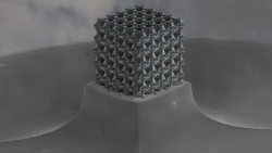 Uhlíková nanostruktura, co předčí diamant. Kredit: Cameron Crook & Jens Bauer / UCI.
