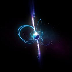 Pokud jde o svérázný magnetar, mohl by vypadat nějak tahle. Kredit: ICAR.  https://www.icrar.org/repeating-transient/