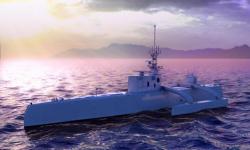 Autonomní lovec ponorek Sea Hunter. Kredit: DARPA.