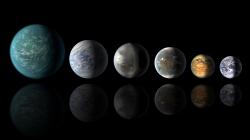 Exoplanety podobné Zemi. Kredit: NASA.