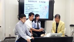 Velmi intenzivně prováděl dozimetrické i epidemiologické studie profesor Rjugo Hajano (Ruygo Hayano). Zde je při prezentaci pořádané k realizaci kompletního otevření oblastí I. a II. kategorie evakuovaných území (zdroj Japonké ministerstvo životního prostředí)