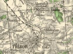 Hončova hůrka na mapě z III. vojenského mapování z let 1876-1879 (Kredit: www.oldmaps.geolab.cz).