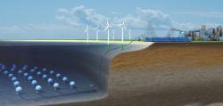 Betonové bubliny u větrné farmy. Kredit: Fraunhofer IEE.