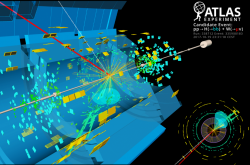 Zobrazení srážky protonů v ecxperimentu ATLAS (zdroj CERN).