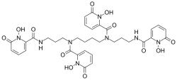 Klíčová součást HOPO 14-1, ligand 3,4,3-LI(1,2-HOPO). Kredit: Innerstream, Wikimedia Commons.