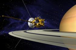Cassini u Saturnu. Kredit: NASA / JPL.
