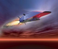 Americký experimentální scramjet letěl v roce 2013 210 sekund rychlostí přes Mach 5. Kredit: US Air Force.