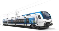 Vlak na baterky Flirt Akku. Kredit: Stadler Rail.