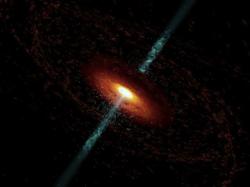 Aktivní jádro galaxie 3C 120. Kredit: Cosmovision (led by Dr. Wolfgang Steffen of the Instituto de Astronomia, UNAM, Ensenada, Mexico) for A. Marscher; NRAO/AUI/NSF.