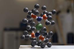 Nový monomolekulární magnet. Dysprosium zeleně. Kredit: Jamie Kidston/ANU.