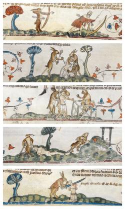 Temní králíci středověku. Kredit: The Smithfield Decretals from the 1340s. British Library. Temní králíci středověku. Kredit: The Smithfield Decretals from the 1340s. British Library.