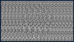 I tento autostereogram nabízí mozku různé 3D interpretace. Tou správnou je srdce v hemisférické prohlubni, ale lze "vidět" další dvě deformace. Kredit: stereomaniak