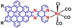 Nanografen s atomem rhenia. Kredit: Indiana University.