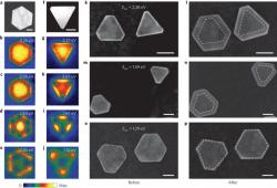 Plazmony řízená syntéza nanočástic zlata. Kredit: Zhai et al. (2016), Nature.