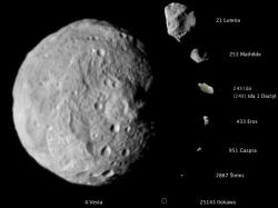 Asteroidy. Jak těžké by je bylo rozbít? Kredit: NASA/JPL-Caltech/JAXA/ESA.