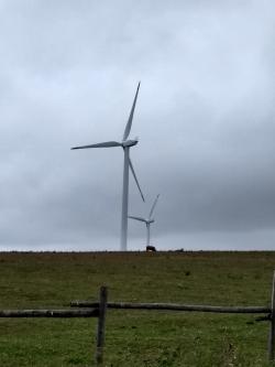 Větrné elektrárny v  decentralizované podobě jsou i v současné energetické koncepci, ale jejich potenciál je omezený. Větrné turbínu v Krušných horách. (Zdroj Vladimír Wagner).