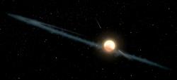 Jedna z teorií o Tabbyině hvězdě zahrnuje asymetrický prstenec hmoty. Kredit: NASA/JPL-Caltech.