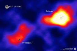 Gama snímky pulzarů ve studiio původu pozitronů. Kredit: John Pretz / HAWC.