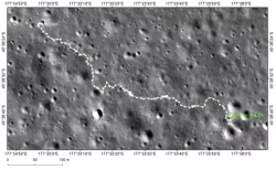 Cesta, kterou Jutu-2 urazil během předchozích 23 lunárních dní (zdroj CLEP).